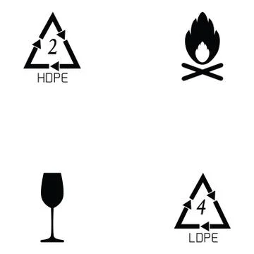 Packaging symbols icon set Illustrazione stock