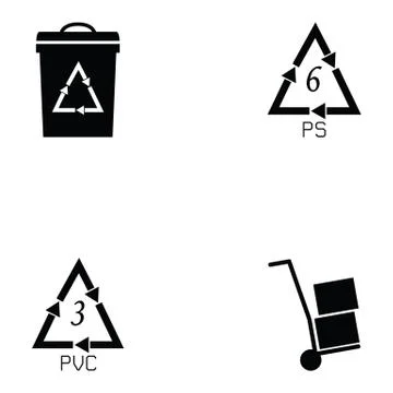 Packaging symbols icon set Stock Illustration