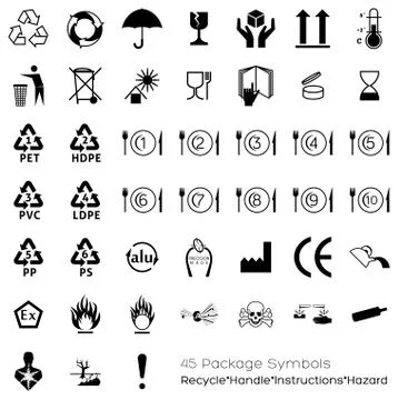 Packaging symbols Stock Illustration