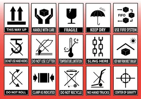 Packaging symbols Stock Illustration