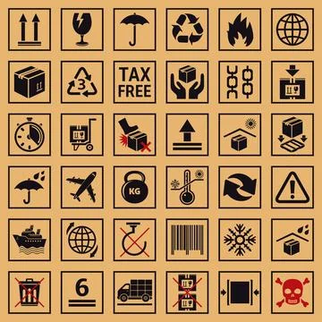 Packaging symbols Stock Illustration