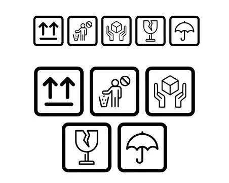 Packaging Symbols Vector Set Stock Illustration