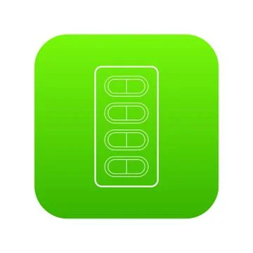 Packaging of tablets icon green vector Stock Illustration
