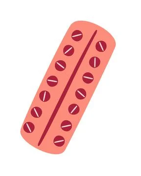 Packaging of tablets. Pills blister with capsules. Packaging design element f Stock Illustration