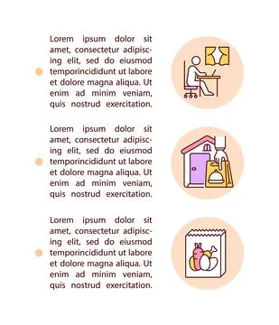 Packaging for take away school meals concept line icons with text Stock Illustration