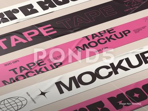 Packaging Tape Mockup - Dispenser Display PSD Template