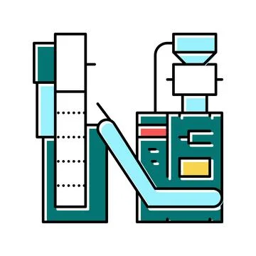Packaging tea factory machine color icon vector illustration Ilustración de archivo