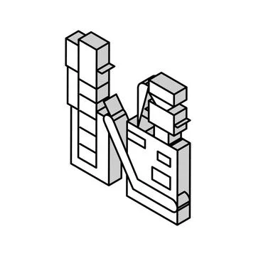 Packaging tea factory machine isometric icon vector illustration Illustrazione stock