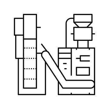Packaging tea factory machine line icon vector illustration Ilustración de archivo
