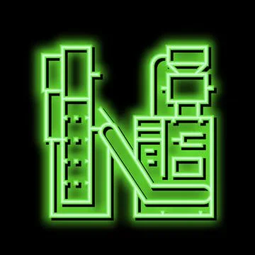 Packaging tea factory machine neon glow icon illustration Ilustración de archivo