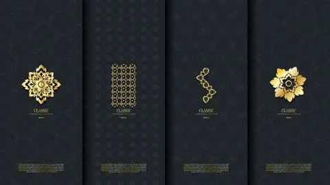 Packaging template of exotic Thai pattern design element concept elegant back Stock Illustration