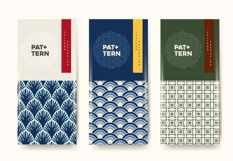 Packaging templates japanese pattern background of luxury or premium products Stock Illustration