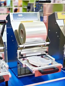 Packaging thermosealing machine Stock Photos