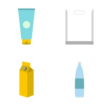 Packaging waste products representing recycling concept Stock Illustration