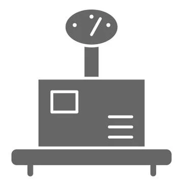 Packaging on weights solid icon, delivery symbol, Weight scale with box vector イラスト素材