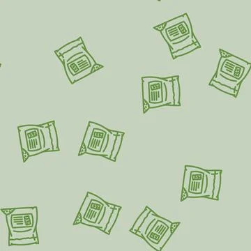 Packaging wood pellets line vector seamless pattern Illustrazione stock