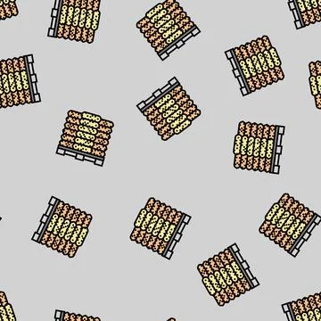 Packaging wood pellets vector seamless pattern Stock Illustration
