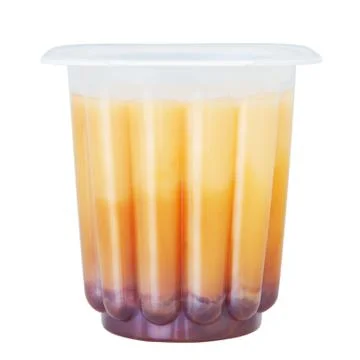 Packaging yogurt pudding on a white background. 스톡 사진