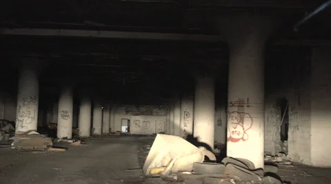 Packard Plant: Driving Through the Old Car Factory Stock Footage 60207075