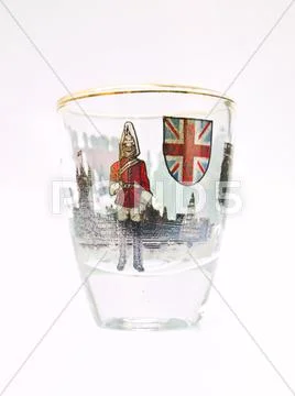 A packe shot glass of strasbourg landmark isolated on white background Stock Photos
