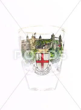 A packe shot glass of strasbourg landmark isolated on white background Stock Photos