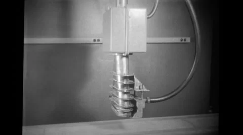 Packed bread slices moving on a conveyer being irradiated Stock Footage 37596001