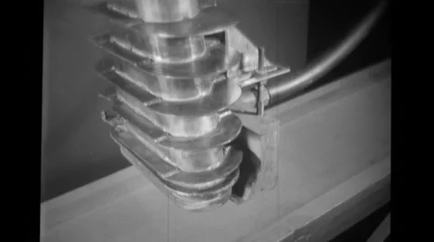 Packed bread slices moving on a conveyer being irradiated in a laboratory Stock Footage 37596027