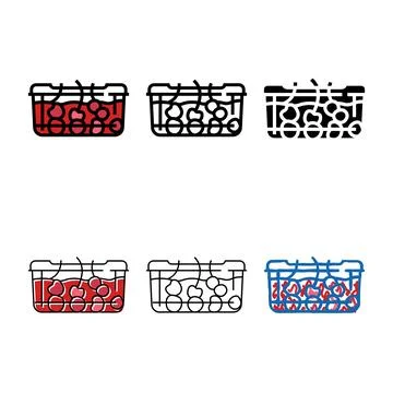 Packed cherry color icon series vector Stock Illustration