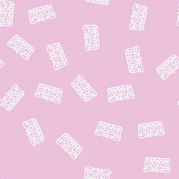 Packed cherry line seamless pattern Illustrazione stock