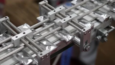 Packed chocolate moves on a conveyor  Video stock 146160175