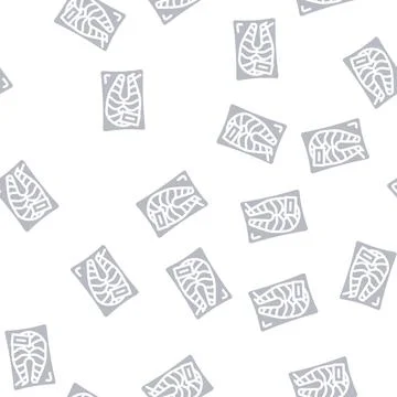 Packed fish glyph vector seamless pattern Illustrazione stock