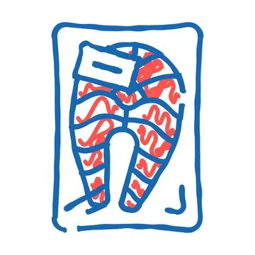 Packed fish icon doodle illustration Stock Illustration