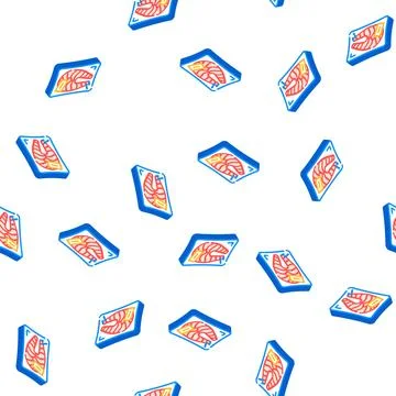 Packed fish isometric icon seamless pattern Illustrazione stock