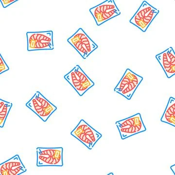 Packed fish vector seamless pattern 스톡 일러스트