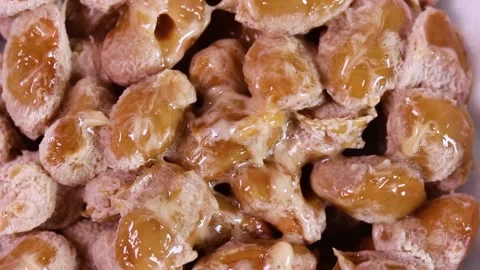 Packed Natto close up rotating Video stock 315920311