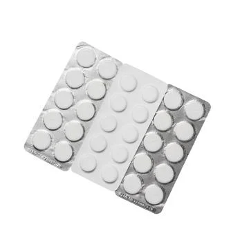 Packed pills isolated on white background clipping path Stock Photos
