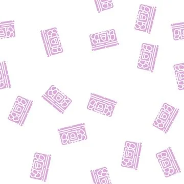 Packed strawberries glyph seamless pattern Stock Illustration
