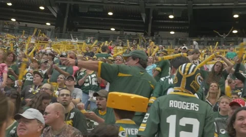 Packers family night at Lambeau field Stock Footage