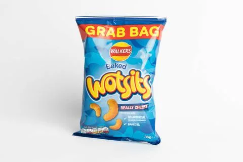 A packet of Britsh Crisps snacks Stock Photos