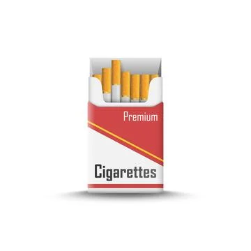 Packet of cigarettes icon in flat style. Smoking vector illustration on iso.. Stock Illustration