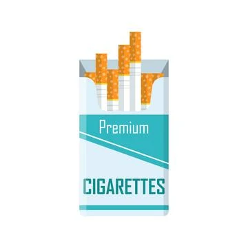 Packet of cigarettes icon in flat style. Smoking vector illustration on iso.. Stock Illustration
