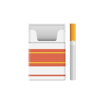 Packet of cigarettes icon in flat style. Smoking vector illustration on iso.. Stock Illustration