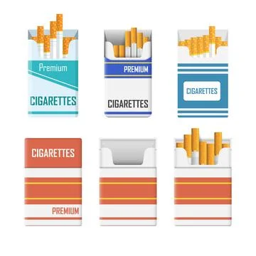 Packet of cigarettes icon in flat style. Smoking vector illustration on iso.. Stock Illustration