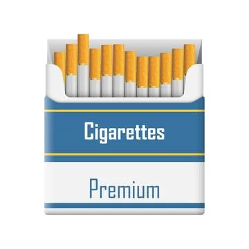 Packet of cigarettes icon in flat style. Smoking vector illustration on iso.. Stock Illustration