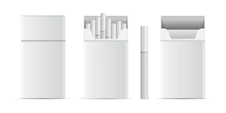 Packet of cigarettes icon in flat style. Smoking vector illustration on iso.. Stock Illustration