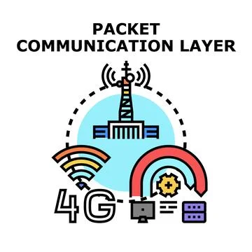 Packet communication layer technology vector graphic concept Stock Illustration