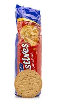 Packet of McVities digestive biscuits Stock Photos