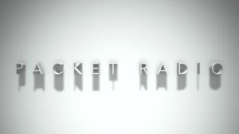 Packet radio 3D title animation with shadows on a white background Stock Footage 297855593