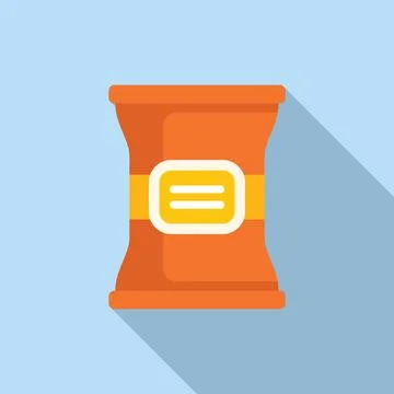 Packet snack bag icon flat vector. Food packet 스톡 일러스트