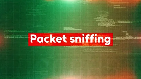 Packet sniffing word in hacking and cybersecurity Stock Footage 318782049